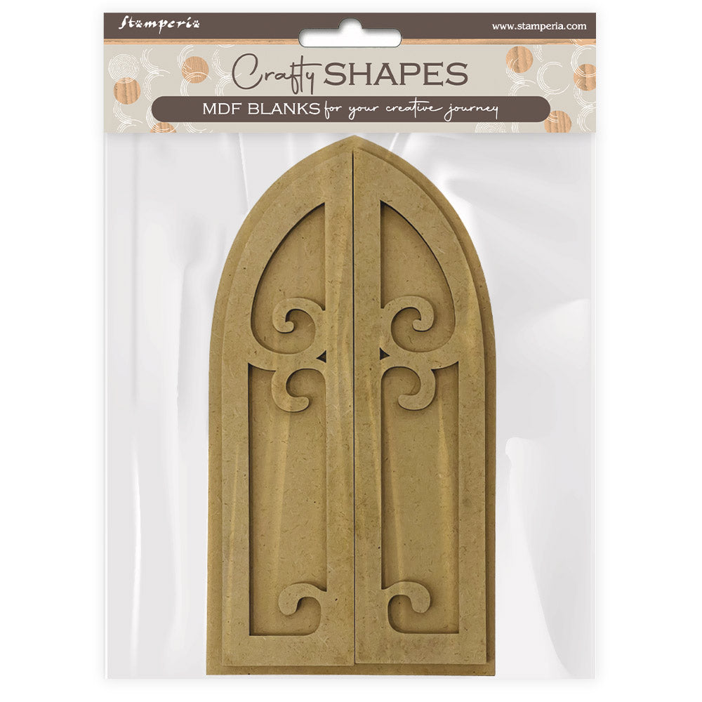 Stamperia MASTER OF MAGIC - WINDOW CRAFTY Shapes Die Cuts Chipboard Shapes #KLSM39