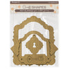 MDF blank with decorative cutout design on a clear Stampendous packaging