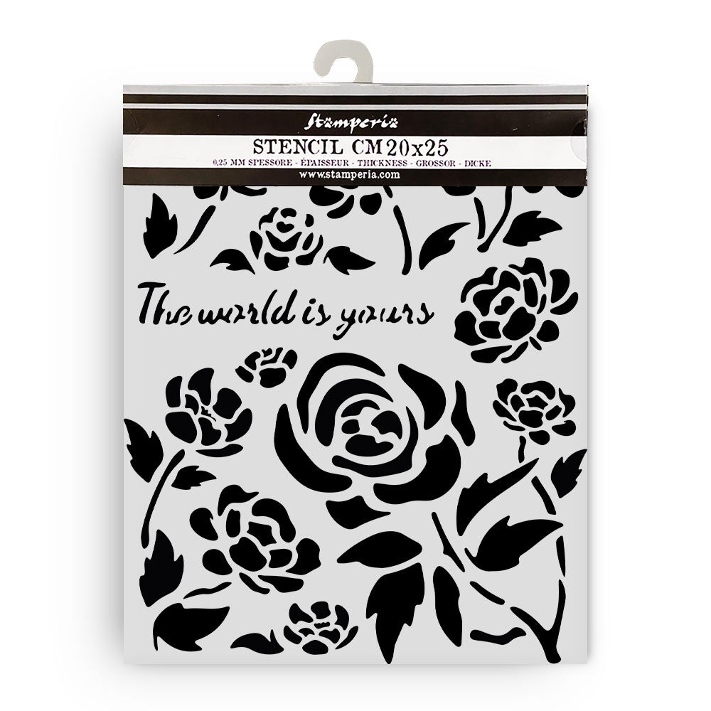 Stamperia TIMELESS - ROSES Mixed Media Art Stencil 20x25 cm #KSTD179