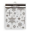 Snowflake stencil with Stamperia branding on a white background