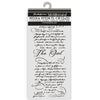 Stamperia Media Stencil with calligraphy design on a white background