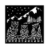 Stamperia THE OWL'S HOUSE Christmas OWLS Mixed Media Stencil 18x18 cm #KSTDQ125