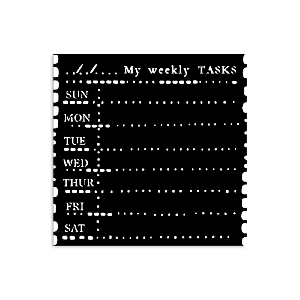 Stamperia DIARY WEEKLY PLANNER - BEST SELLER Stencil 12X12 cm #KSTDS23