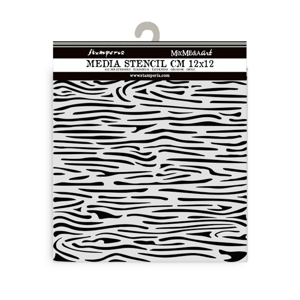 Stamperia SILENT SEA - WOOD PATTERN Stencil 12X12 cm #KSTDS46