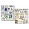 Ciao Bella Lu Mania VINTAGE SCRIPTS Uncut Mixed Media Stickers 10 Sheets #MB003