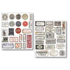 Ciao Bella Lu Mania VINTAGE SCRIPTS Uncut Mixed Media Stickers 10 Sheets #MB003