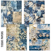 Ciao Bella LuMania CraftMix URBAN BLUE DENIM Mixed Media A5 Paper Pack - 8 Sheets Tissue & Vellum #MC002
