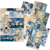 Ciao Bella LuMania CraftMix URBAN BLUE DENIM Mixed Media A5 Paper Pack - 8 Sheets Tissue & Vellum #MC002