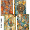 Ciao Bella LuMania CraftMix PAST TIME Mixed Media A5 Paper Pack - 8 Sheets Tissue & Vellum #MC004