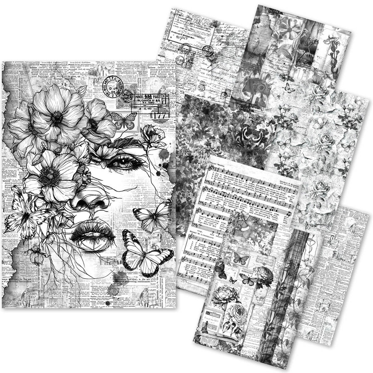Ciao Bella LuMania CraftMix MEANINGFUL MEMORIES Mixed Media A5 Paper Pack - 8 Sheets Tissue & Vellum #MC005