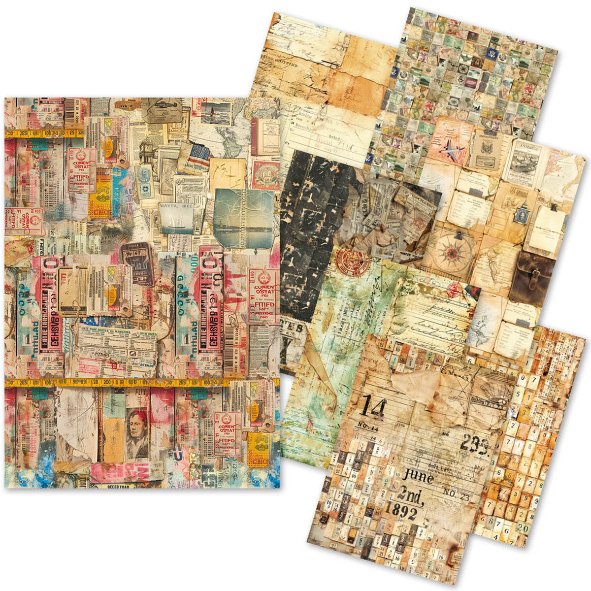 Ciao Bella LuMania CraftMix JOURNEY AHEAD Mixed Media A5 Paper Pack - 8 Sheets Tissue & Vellum #MC006