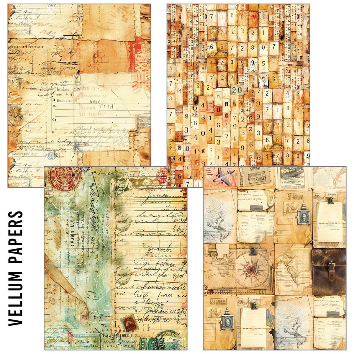 Ciao Bella LuMania CraftMix JOURNEY AHEAD Mixed Media A5 Paper Pack - 8 Sheets Tissue & Vellum #MC006