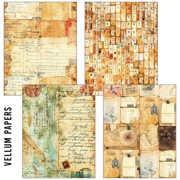 Ciao Bella LuMania CraftMix JOURNEY AHEAD Mixed Media A5 Paper Pack - 8 Sheets Tissue & Vellum #MC006