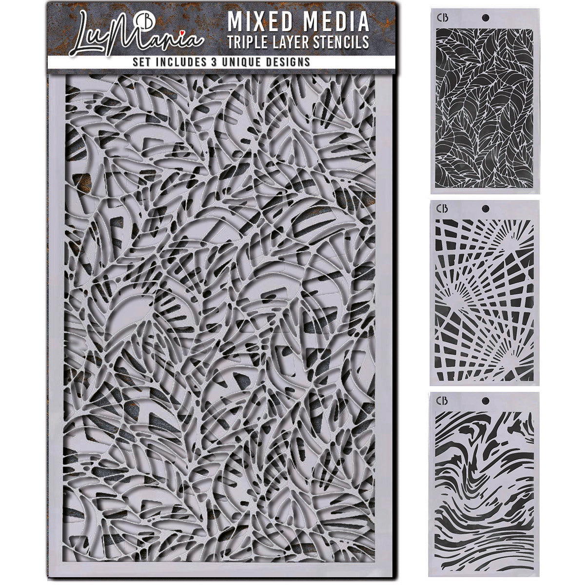 Ciao Bella Lu Mania TRIPLE LAYER STENCILS - SET 2 - 3 pcs 5