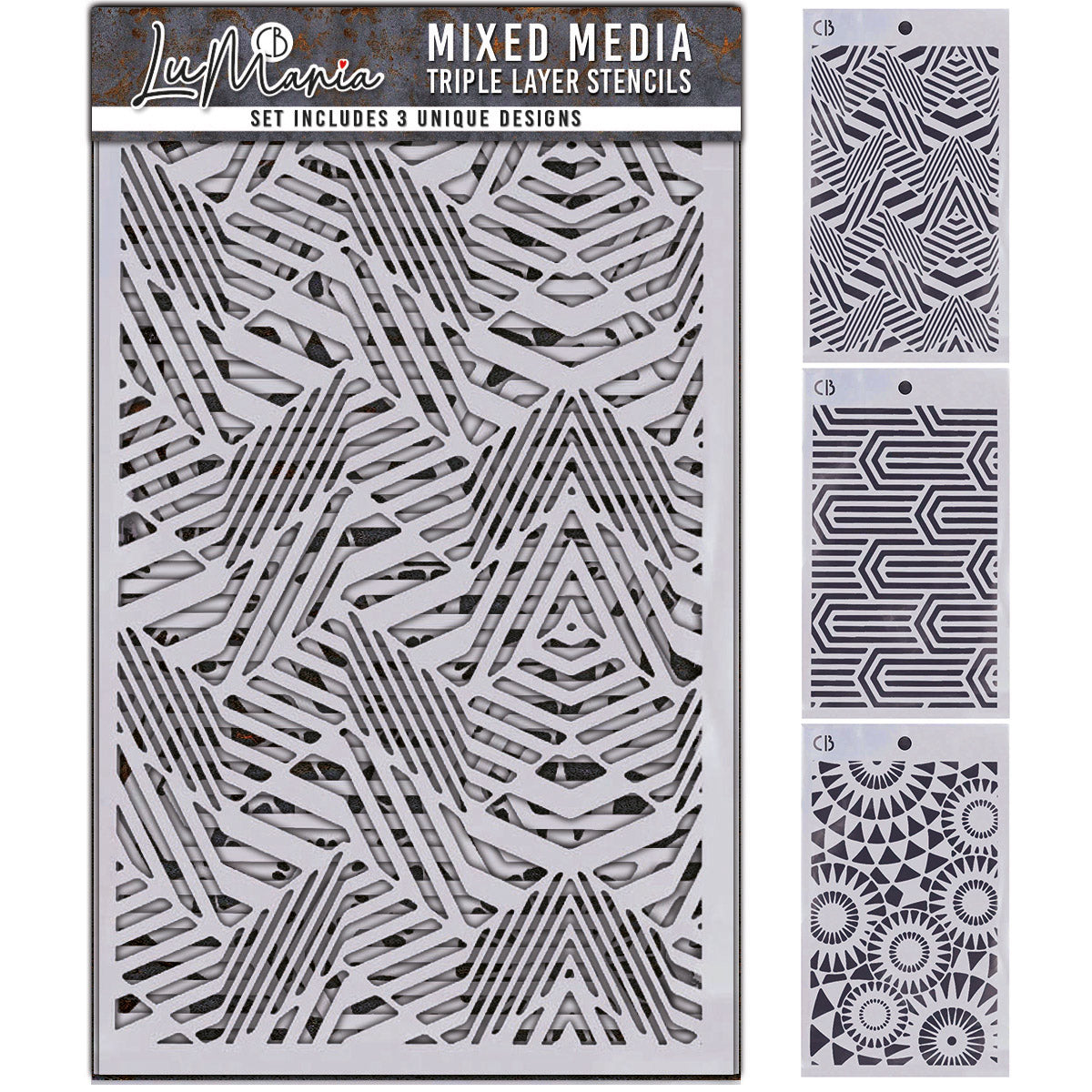 Ciao Bella Lu Mania TRIPLE LAYER STENCILS - SET 3 - 3 pcs 5