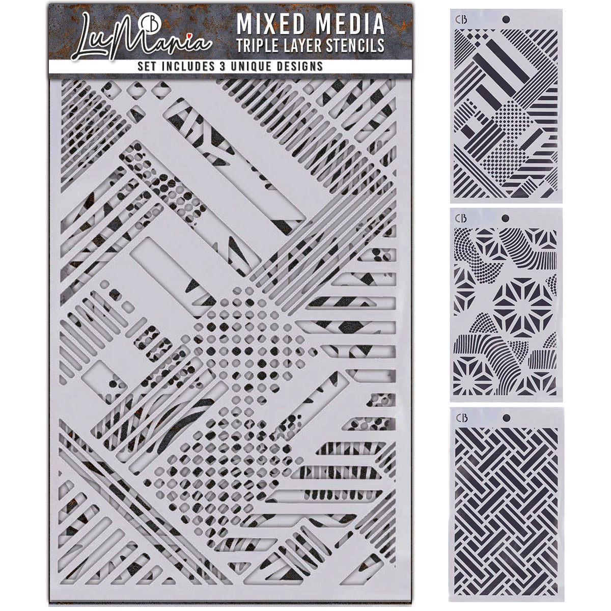 Ciao Bella Lu Mania TRIPLE LAYER STENCILS - SET 5 - 3 pcs 5