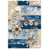 Ciao Bella LuMania URBAN BLUE DENIM A4 Mixed Media Decoupage Rice Paper - 4 Sheets #MF002