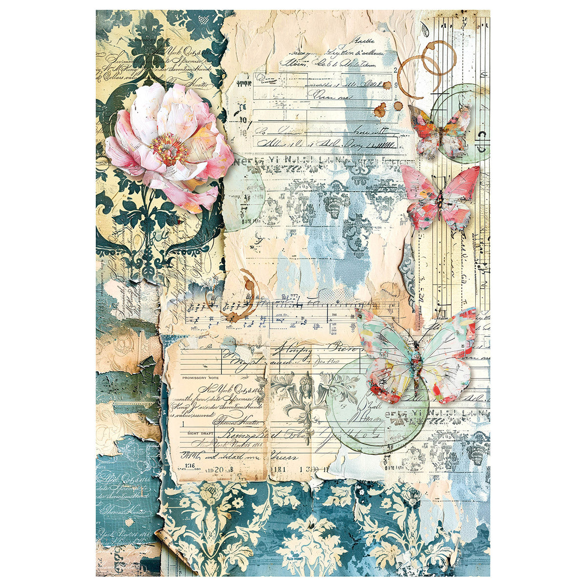 Ciao Bella LuMania QUINTESSENTIAL A4 Mixed Media Decoupage Rice Paper - 4 Sheets #MF003