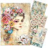 Ciao Bella LuMania QUINTESSENTIAL A4 Mixed Media Decoupage Rice Paper - 4 Sheets #MF003