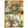 Ciao Bella LuMania PAST TIME Steampunk A4 Mixed Media Decoupage Rice Paper - 4 Sheets #MF004