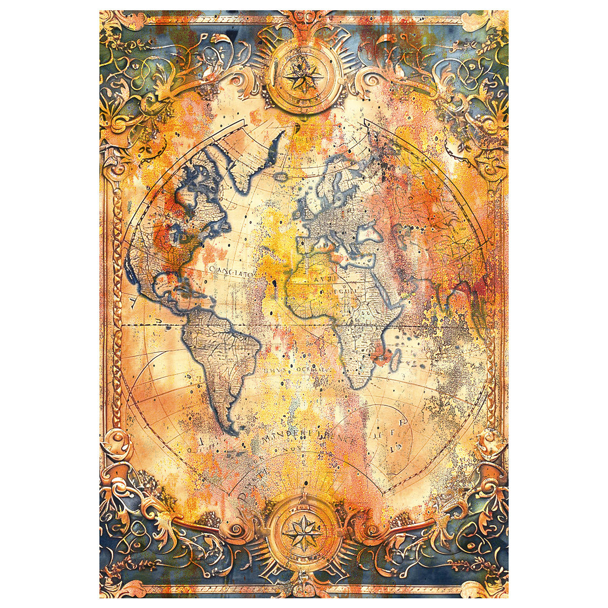 Ciao Bella LuMania PAST TIME Steampunk A4 Mixed Media Decoupage Rice Paper - 4 Sheets #MF004