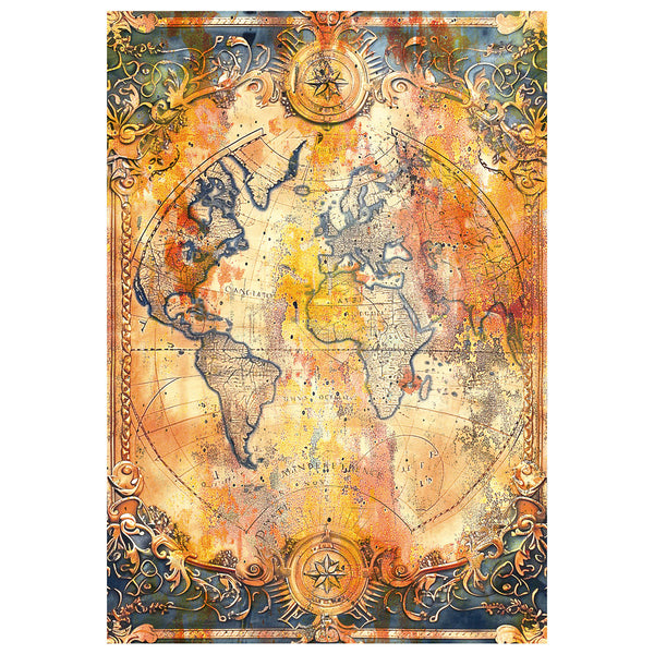 Ciao Bella LuMania PAST TIME Steampunk A4 Mixed Media Decoupage Rice Paper - 4 Sheets #MF004