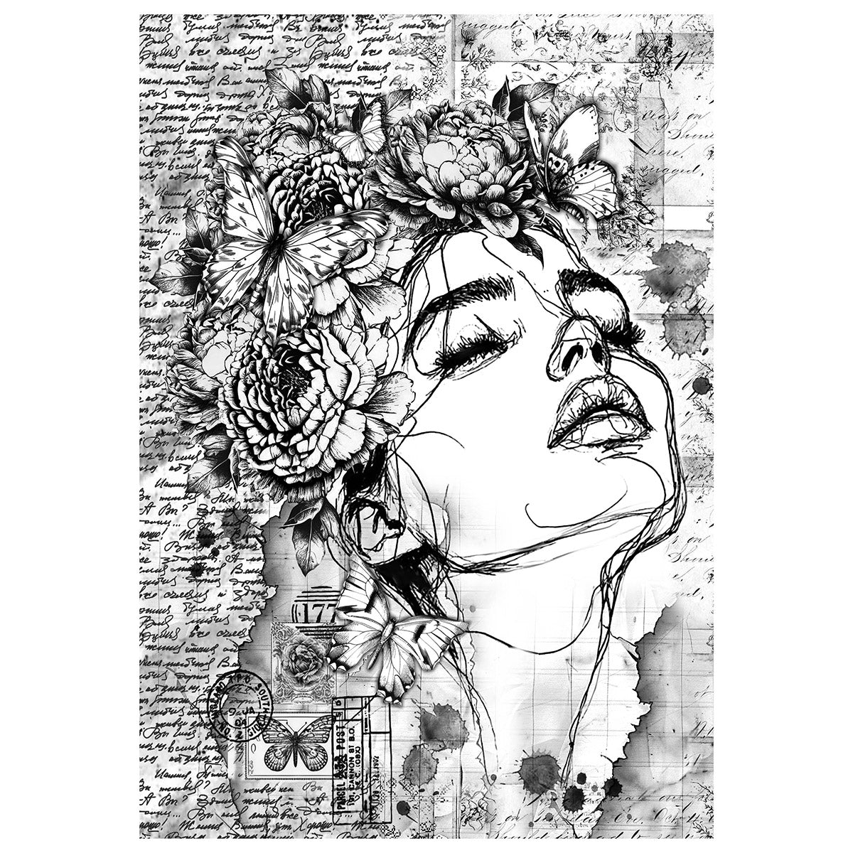 Ciao Bella LuMania MEANINGFUL MEMORIES A4 Mixed Media Decoupage Rice Paper - 4 Sheets #MF005