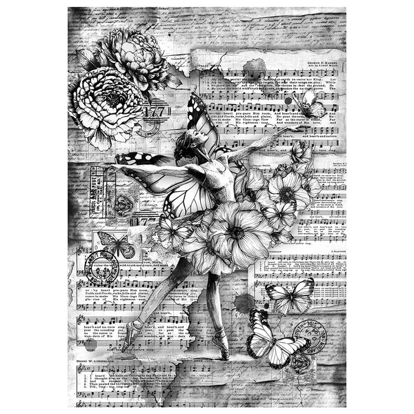 Ciao Bella LuMania MEANINGFUL MEMORIES A4 Mixed Media Decoupage Rice Paper - 4 Sheets #MF005