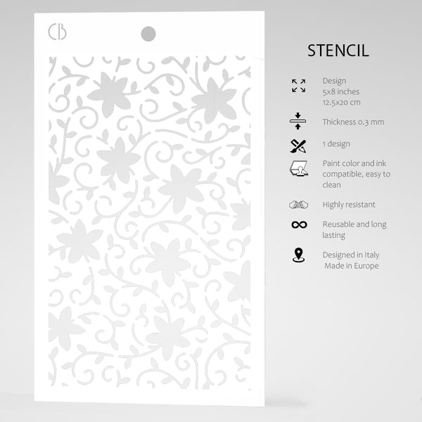 Ciao Bella TIMELESS MOMENTS - CORINTH Texture Stencil 5" x 8" #MS064