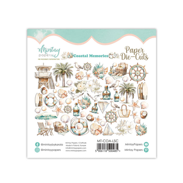 Mintay COASTAL MEMORIES Paper Die Cuts Ephemera 60 Pieces #Mt-Coa-LSC