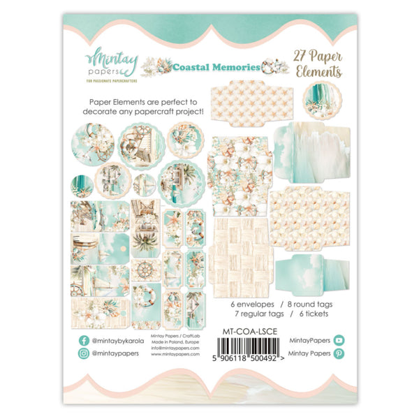 Mintay COASTAL MEMORIES Paper ELEMENTS 27 Pieces #MT-COA-LSCE