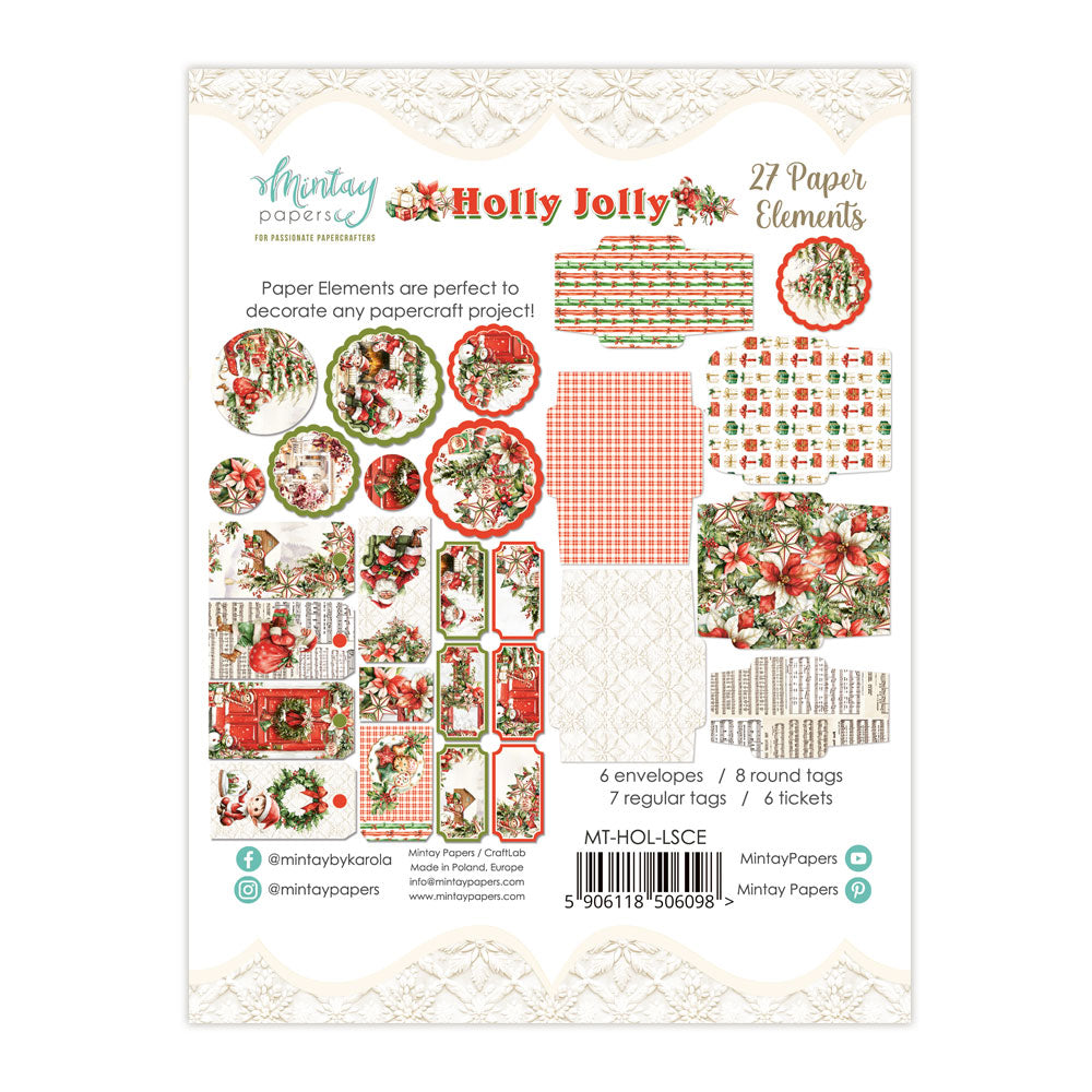 Mintay HOLLY JOLLY Christmas 2025 Paper ELEMENTS 27 Pieces #MT-HOL-LSCE