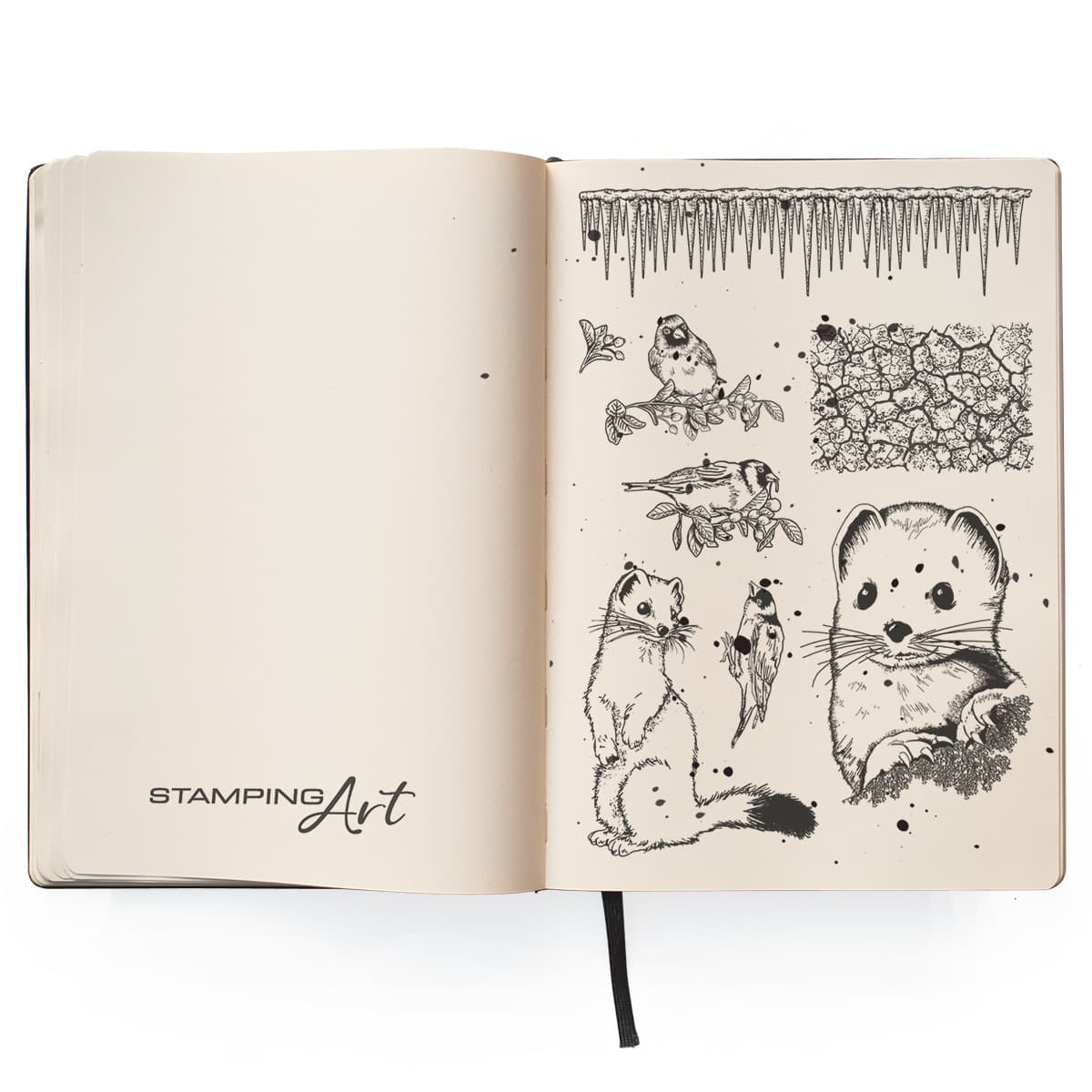 Ciao Bella FOREST TALES - ERMINE & GOLDFINCH Clear Stamp Set 4