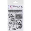 Clear stamp set with animal designs on a Ciao Bella Stamping Art packaging.