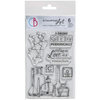 PRE-ORDER Ciao Bella Cabinet of Curiosities CHEMICAL REACTION Clear Stamp Set 6"x8" #PS6062