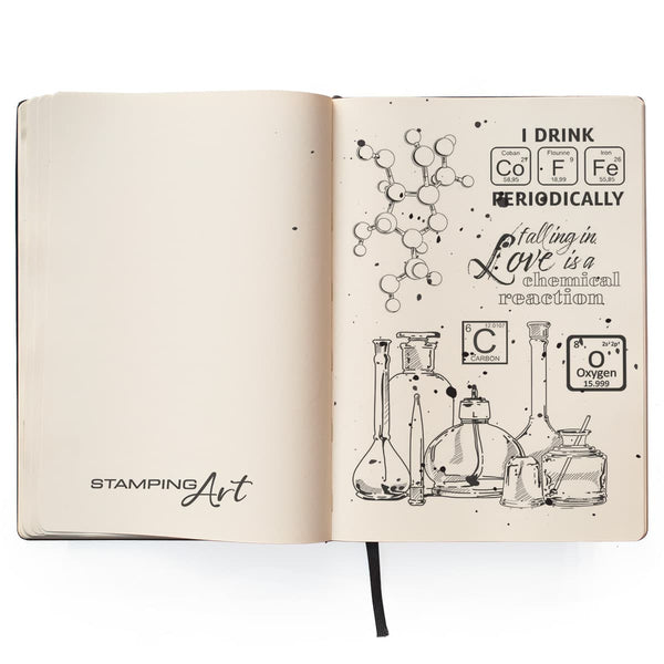 Ciao Bella Cabinet of Curiosities CHEMICAL REACTION Clear Stamp Set 4"x6" #PS6062