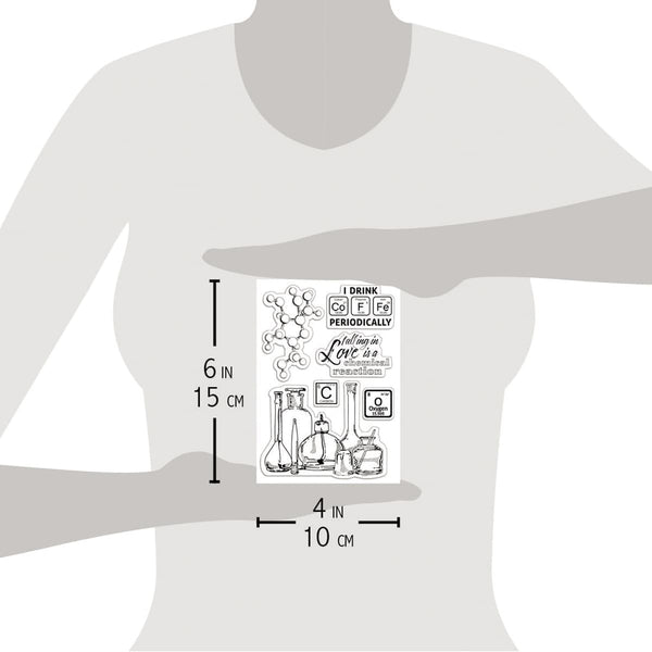 PRE-ORDER Ciao Bella Cabinet of Curiosities CHEMICAL REACTION Clear Stamp Set 6"x8" #PS6062