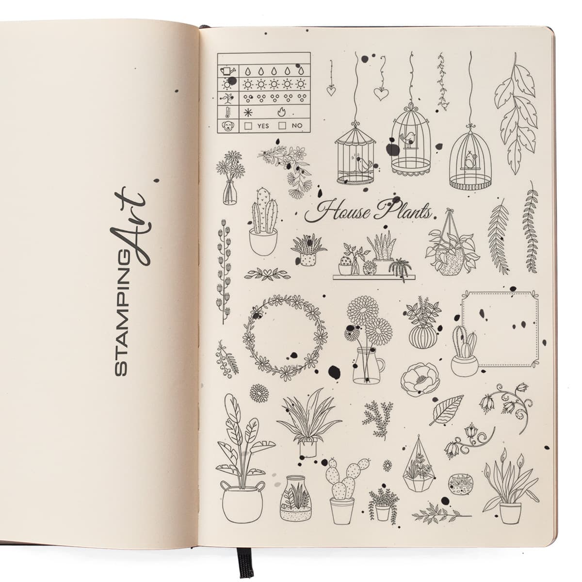 PRE-ORDER Ciao Bella Cabinet of Curiosities BUJO HOUSE PLANTS Clear Stamp Set 6