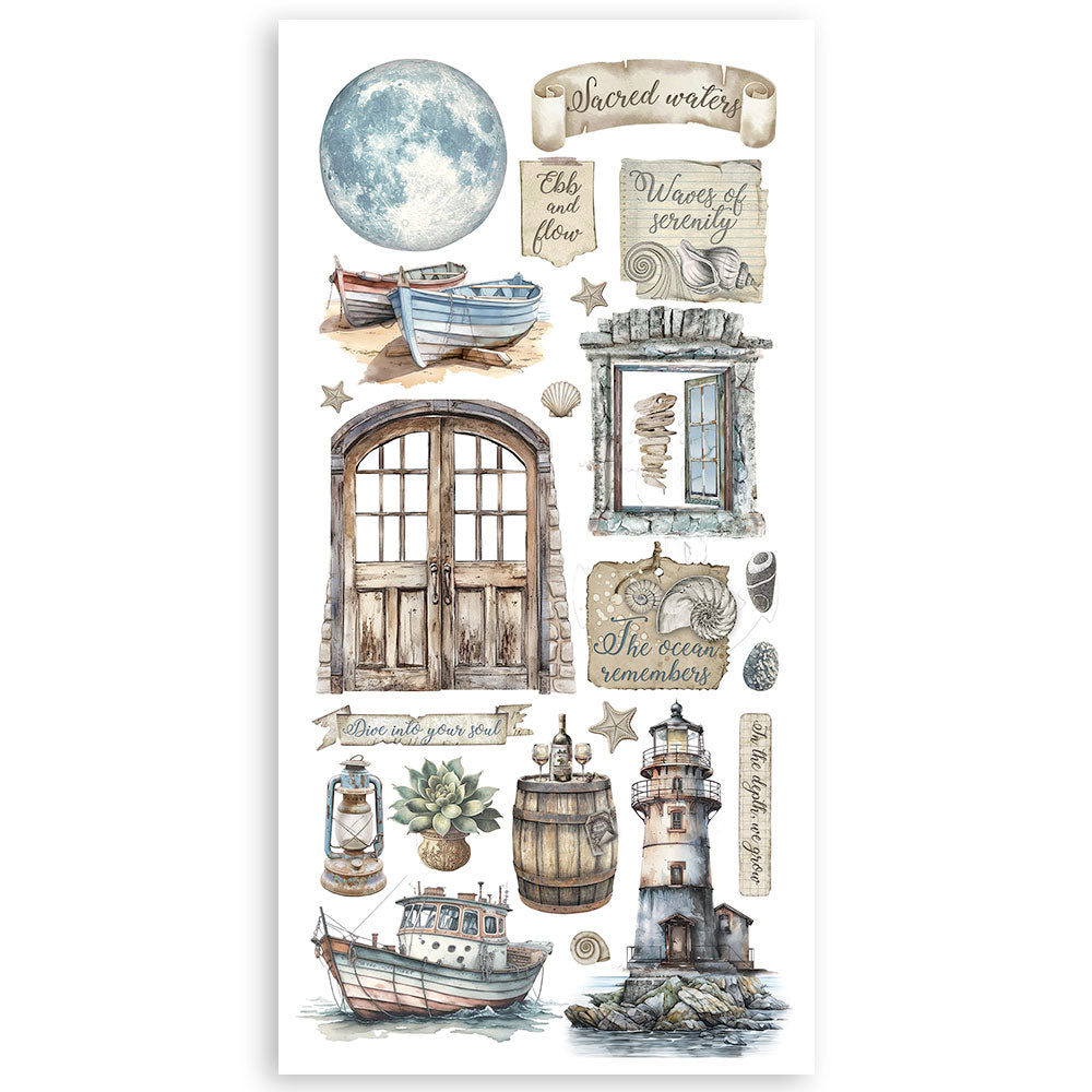 Stamperia SILENT SEA Paper Cut Outs Double Face 4 sheets #SBBCT12