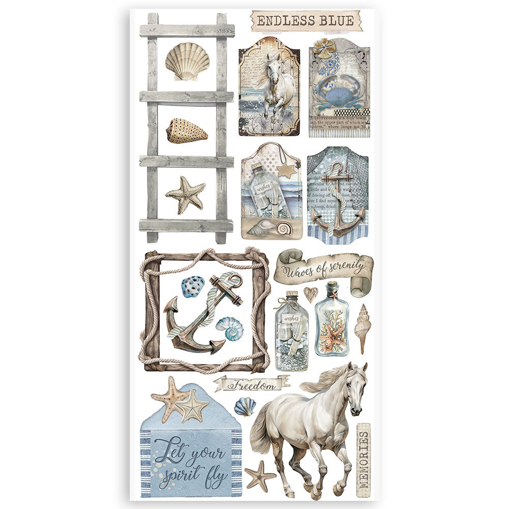 Stamperia SILENT SEA Paper Cut Outs Double Face 4 sheets #SBBCT12