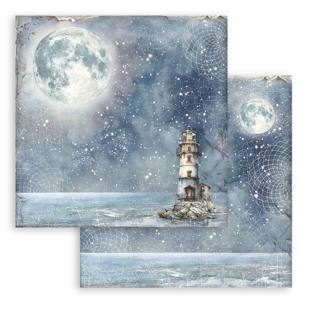 Stamperia SILENT SEA MAXI BACKGROUND SELECTION 12x12 Double Faced Scrapbook Paper 10 PCS+Bonus #SBBL170