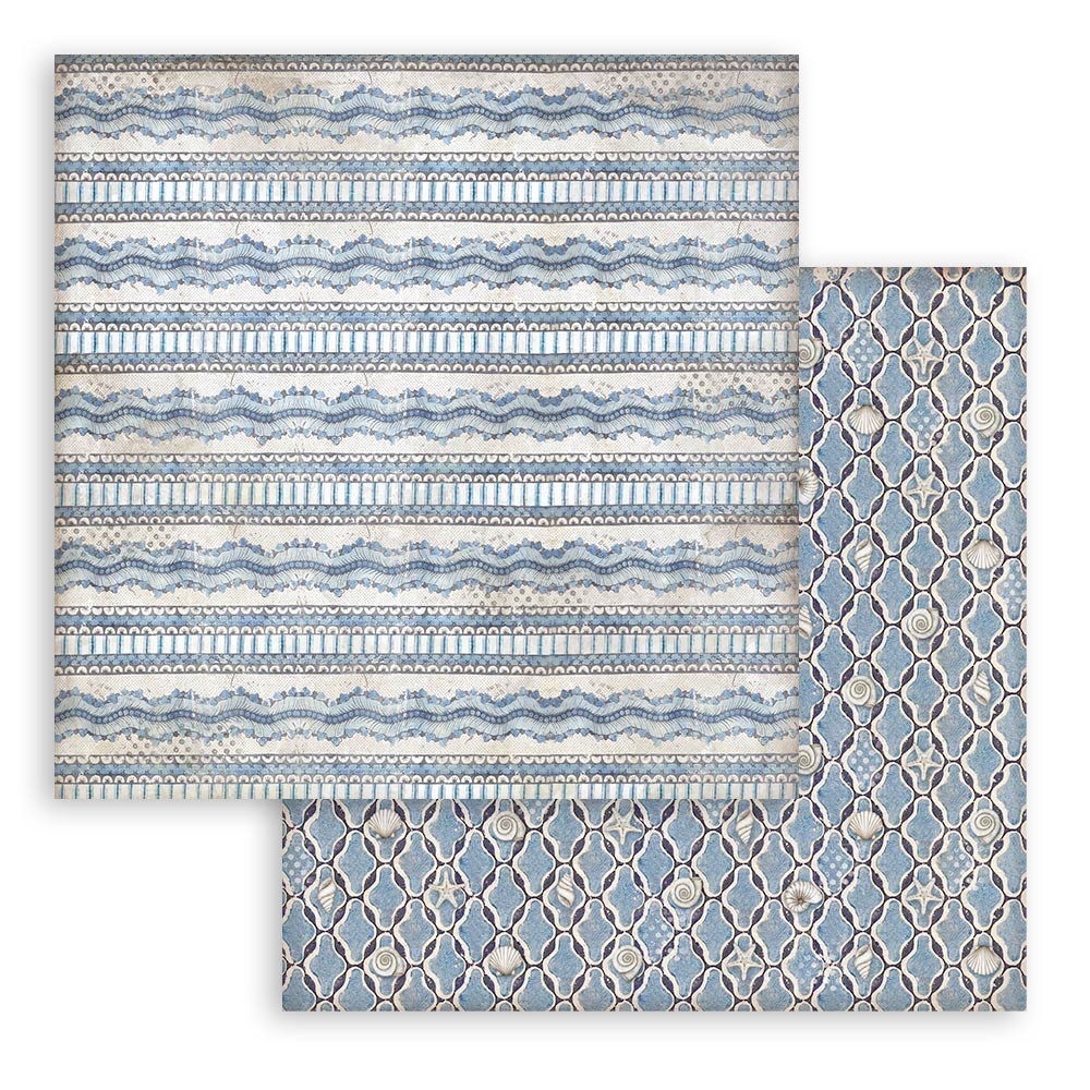 Stamperia SILENT SEA MAXI BACKGROUND SELECTION 12x12 Double Faced Scrapbook Paper 10 PCS+Bonus #SBBL170