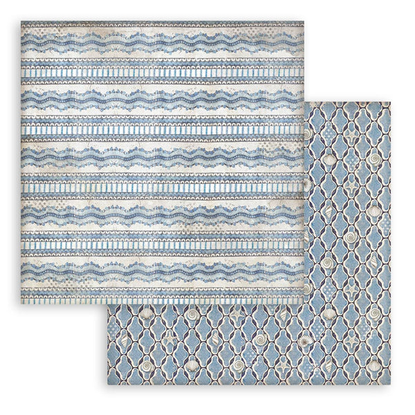 Stamperia SILENT SEA MAXI BACKGROUND SELECTION 12x12 Double Faced Scrapbook Paper 10 PCS+Bonus #SBBL170