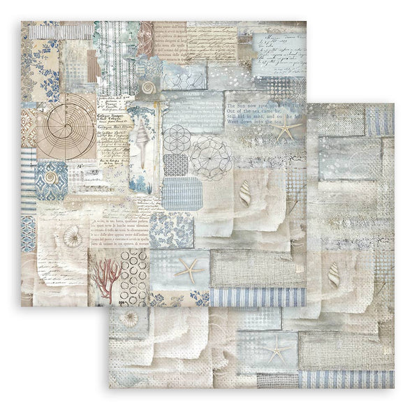 Stamperia SILENT SEA MAXI BACKGROUND SELECTION 12x12 Double Faced Scrapbook Paper 10 PCS+Bonus #SBBL170