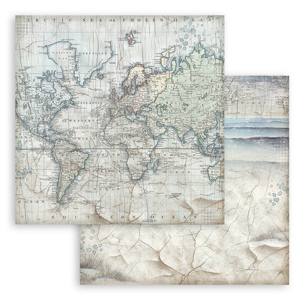 Stamperia SILENT SEA MAXI BACKGROUND SELECTION 12x12 Double Faced Scrapbook Paper 10 PCS+Bonus #SBBL170