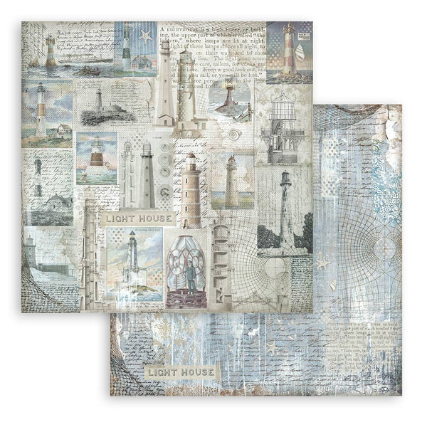 Stamperia SILENT SEA MAXI BACKGROUND SELECTION 12x12 Double Faced Scrapbook Paper 10 PCS+Bonus #SBBL170