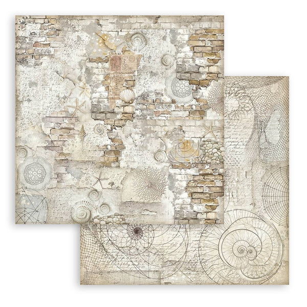 Stamperia SILENT SEA MAXI BACKGROUND SELECTION 12x12 Double Faced Scrapbook Paper 10 PCS+Bonus #SBBL170