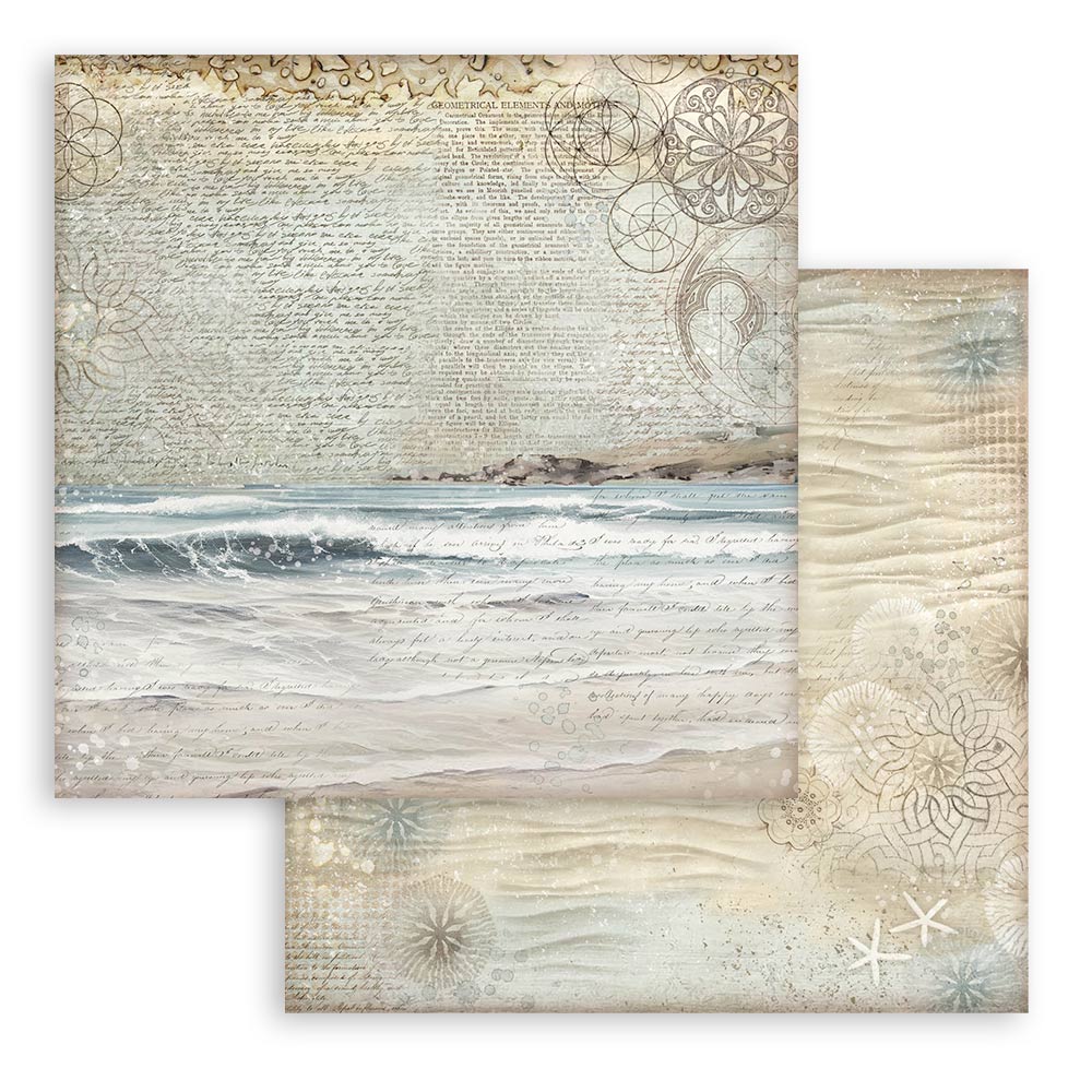 Stamperia SILENT SEA MAXI BACKGROUND SELECTION 12x12 Double Faced Scrapbook Paper 10 PCS+Bonus #SBBL170