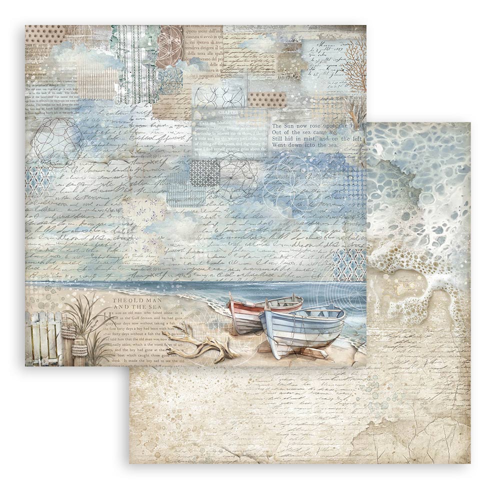 Stamperia SILENT SEA MAXI BACKGROUND SELECTION 12x12 Double Faced Scrapbook Paper 10 PCS+Bonus #SBBL170