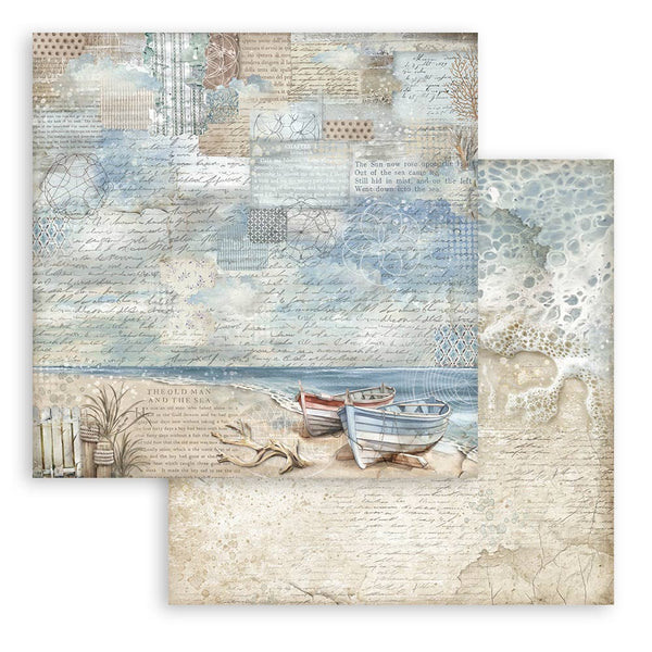Stamperia SILENT SEA MAXI BACKGROUND SELECTION 12x12 Double Faced Scrapbook Paper 10 PCS+Bonus #SBBL170